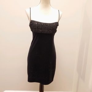 LAUNDRY Dress Black 'Velvet' Spaghetti Strap Sz 4